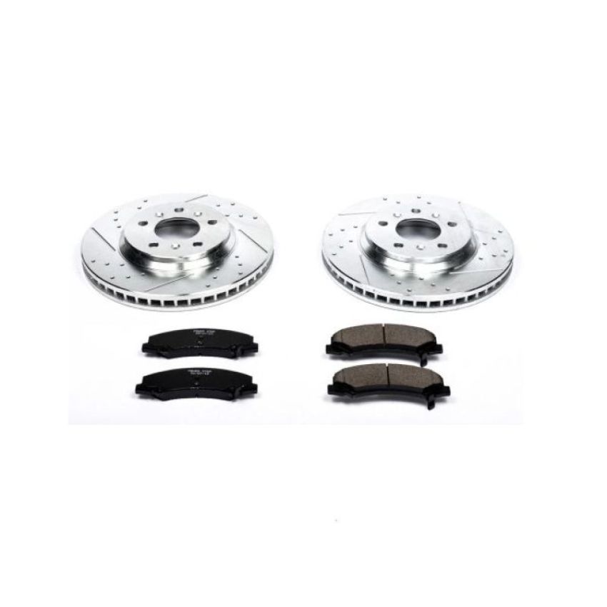 PowerStop K1437 Z23 Daily Driver Carbon-Fiber Ceramic Brake Pad and Drilled & Slotted Rotor Kit