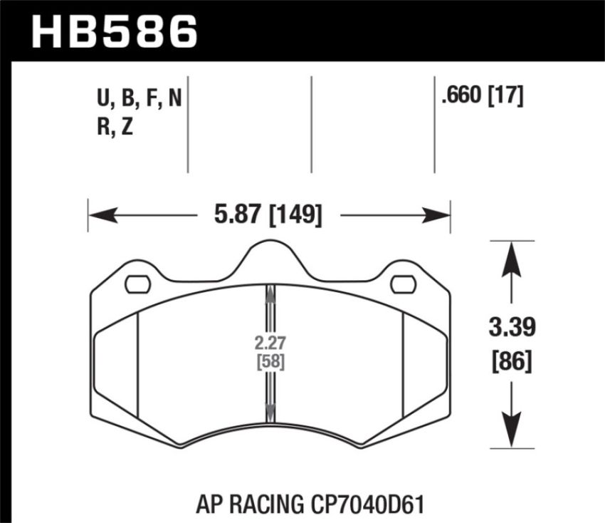 Hawk Performance HB586Z.660 Performance Ceramic Disc Brake Pad