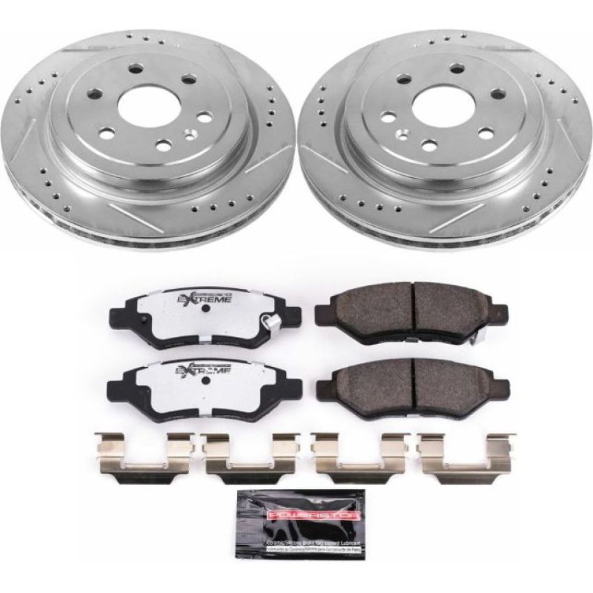 PowerStop K5543-26 Z26 Street Performance Ceramic Brake Pad and Drilled & Slotted Rotor Kit