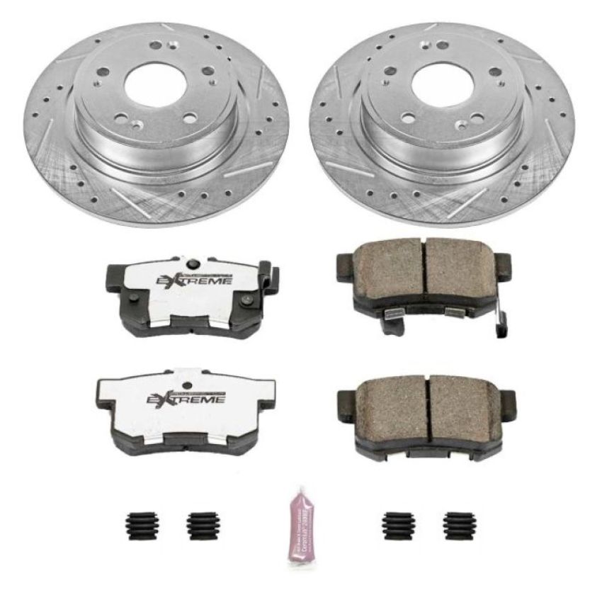 PowerStop K3128-26 Z26 Street Performance Ceramic Brake Pad and Drilled & Slotted Rotor Kit