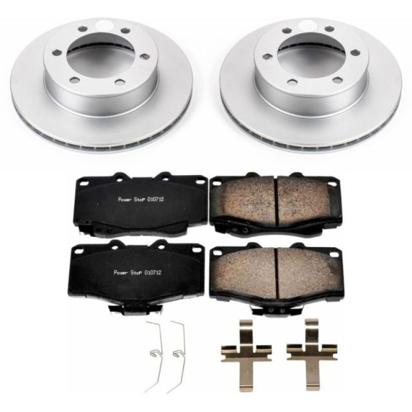 PowerStop CRK1233 Genuine Geomet Coated Rotor and Low-Dust Ceramic Brake Pad Kit