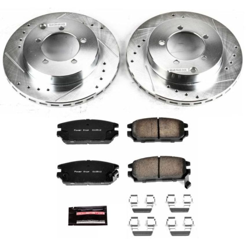 PowerStop K808 Z23 Daily Driver Carbon-Fiber Ceramic Brake Pad and Drilled & Slotted Rotor Kit