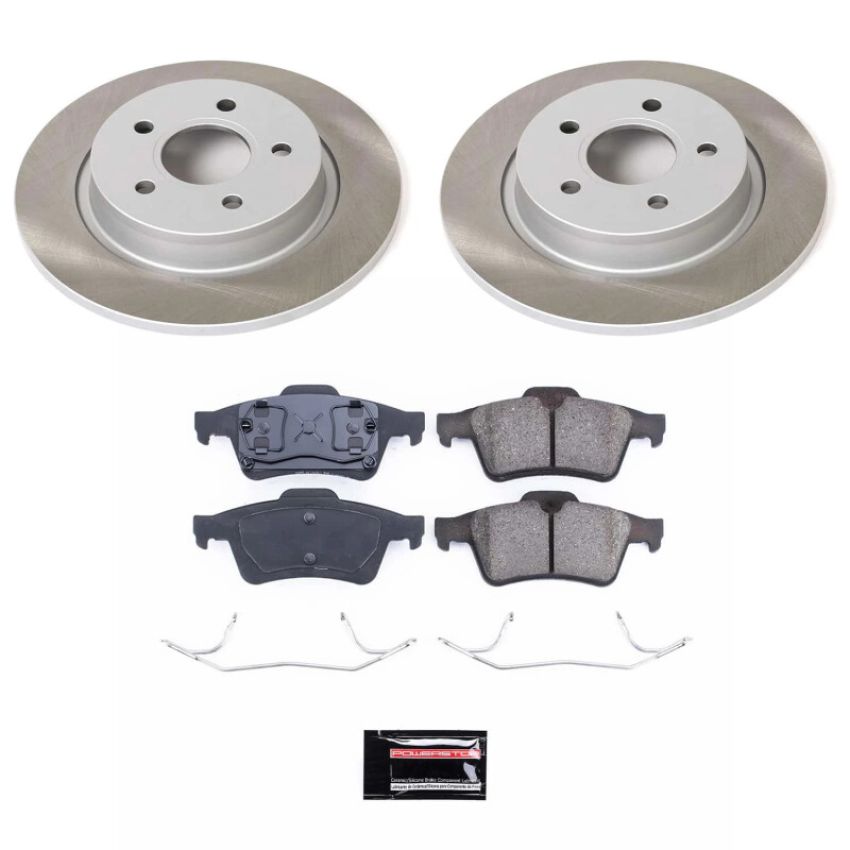 PowerStop SC5309 Semi-Coated Rotor and Low-Dust Ceramic Brake Pad Kit