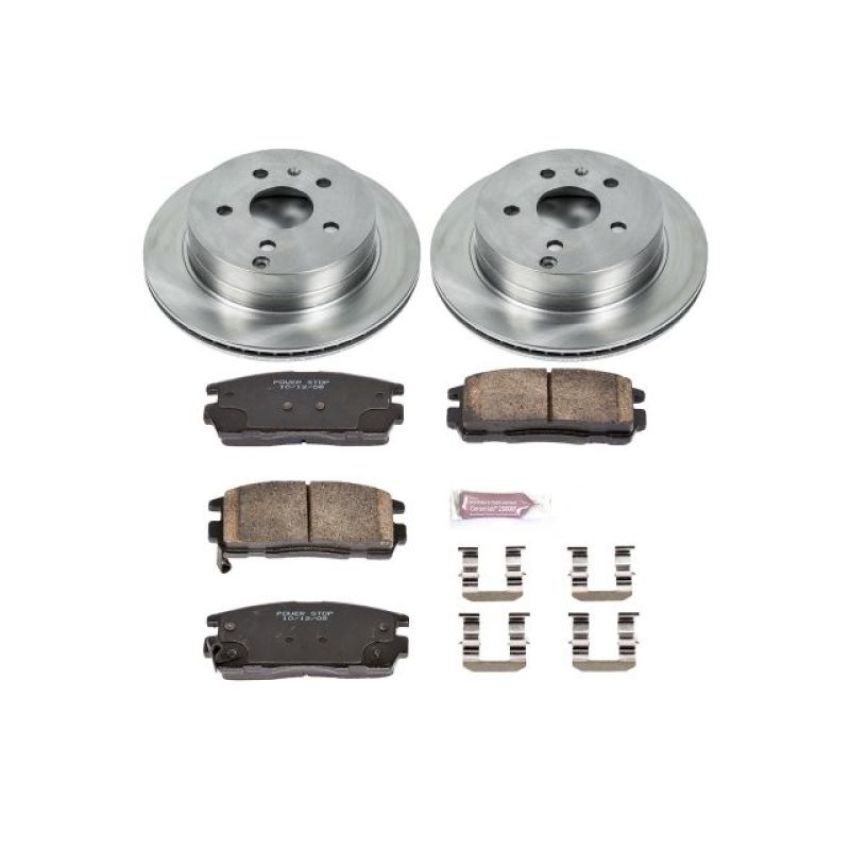 PowerStop KOE5558 OE Stock Replacement Low-Dust Ceramic Brake Pad and Rotor Kit
