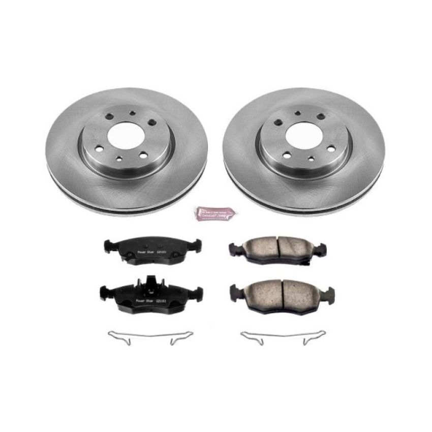PowerStop KOE6290 OE Stock Replacement Low-Dust Ceramic Brake Pad and Rotor Kit