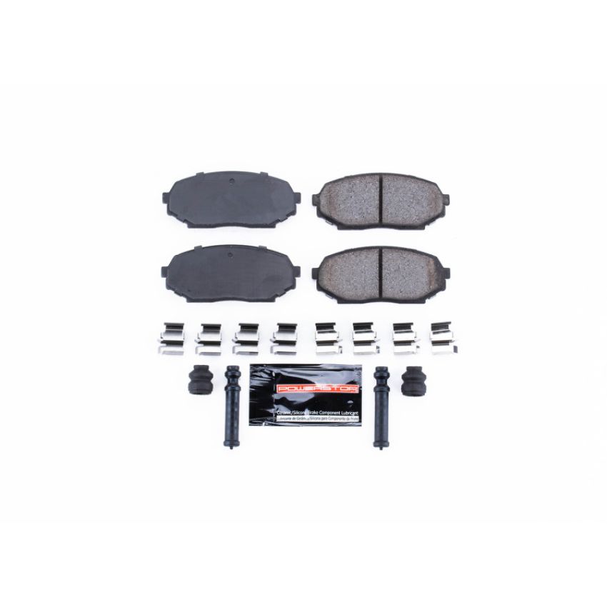 PowerStop Z23-457 PowerStop - Z23 Daily Driver Carbon-Fiber Ceramic Brake Pads with Hardware Kit