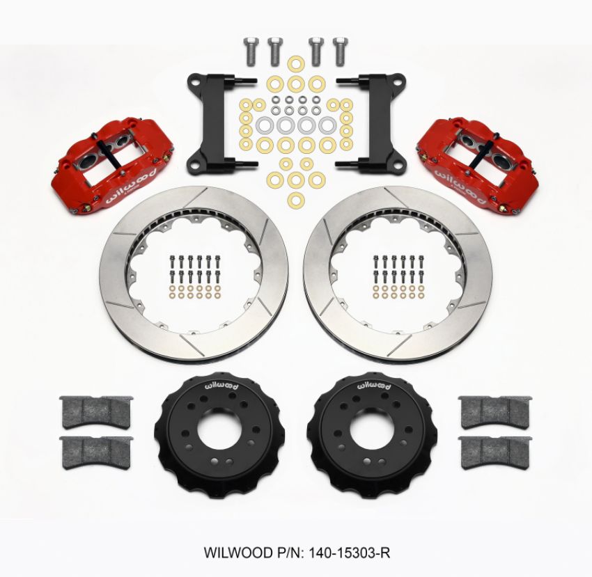 Wilwood 140-15303-R Narrow Superlite 6R Front Hat Kit 13.06 Red 63-87 C10 w/  Pro Spindles