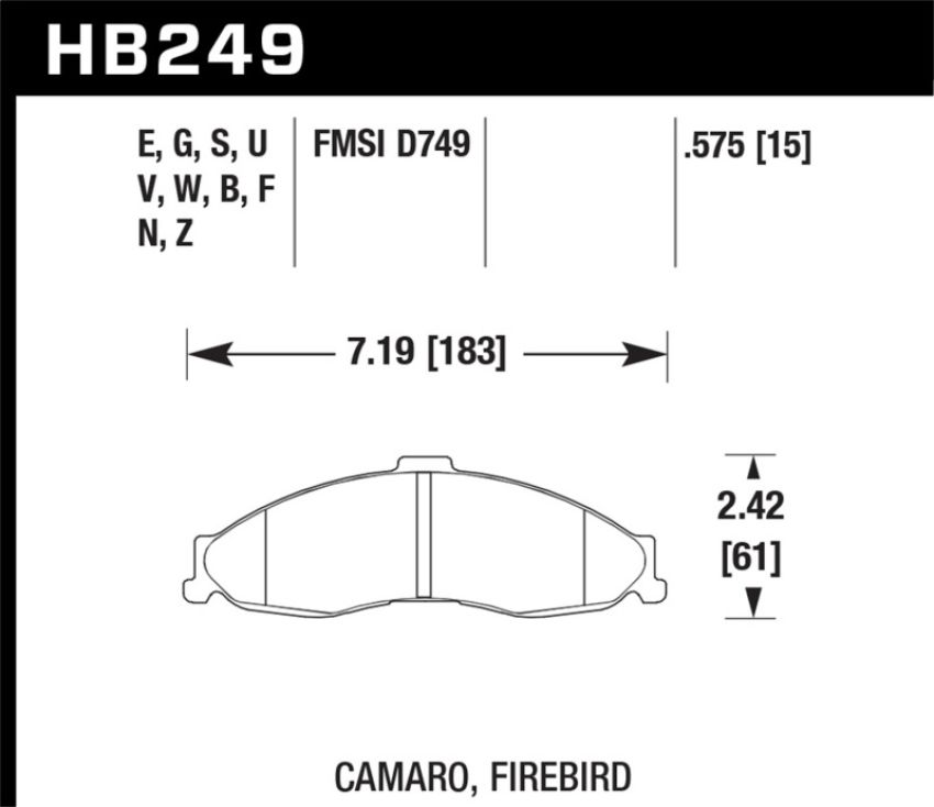 Hawk Performance HB249N.575 HP Plus Disc Brake Pad