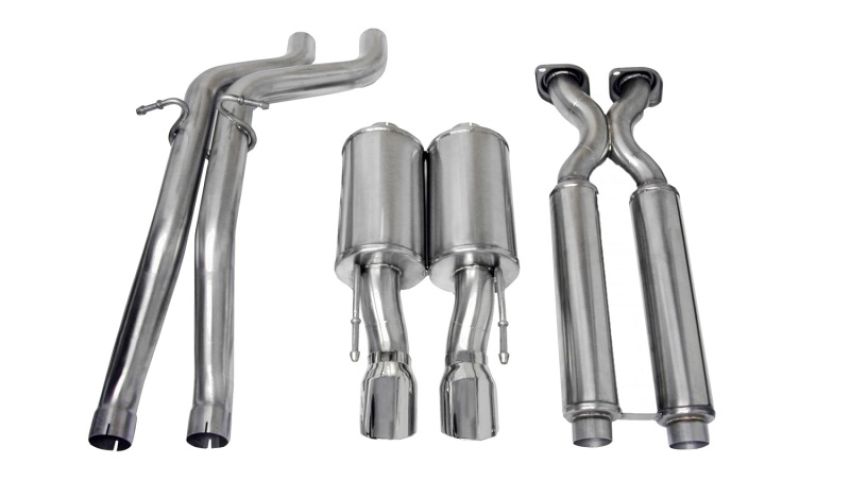 Corsa Performance 14451 2.5in. Cat-Back Dual Center Rear Exit with Single 4.0in. Polished Pro-Series Tip