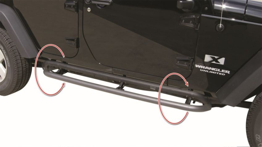 Rampage 88732 2007-2018 Jeep Wrangler(JK) Srs Side Bar Rockerguard Step - Black