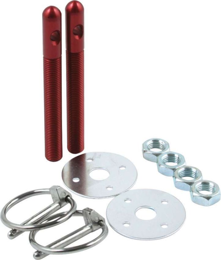 ALLSTAR PERFORMANCE ALL18481 Alum Hood Pin Kit 3/8in Red