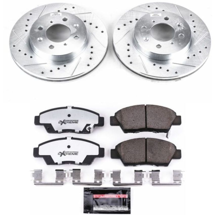 PowerStop K5382-26 Z26 Street Performance Ceramic Brake Pad and Drilled & Slotted Rotor Kit
