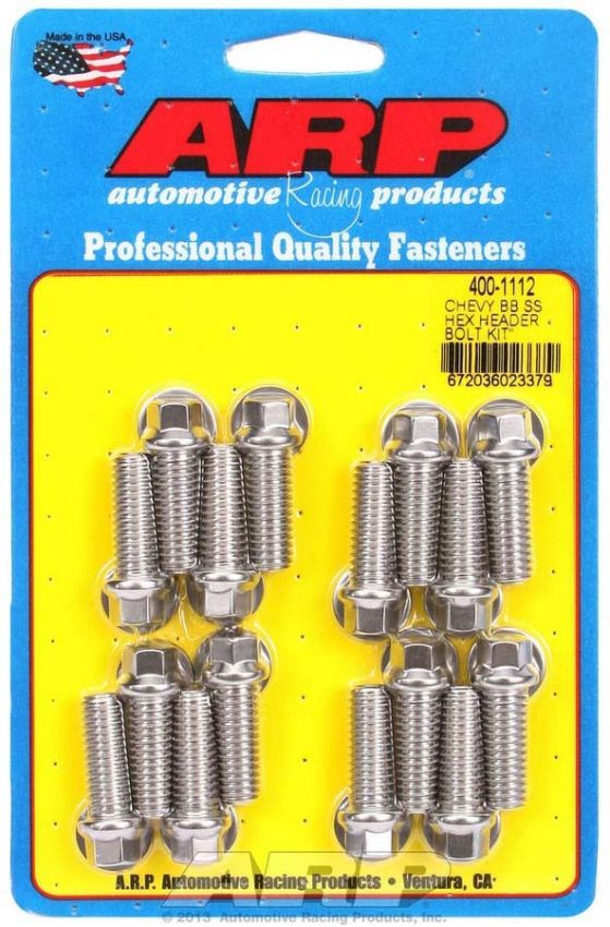 ARP ARP400-1112 S/S Header Bolt Kit - 3/8 x 1.00 UHL (16)
