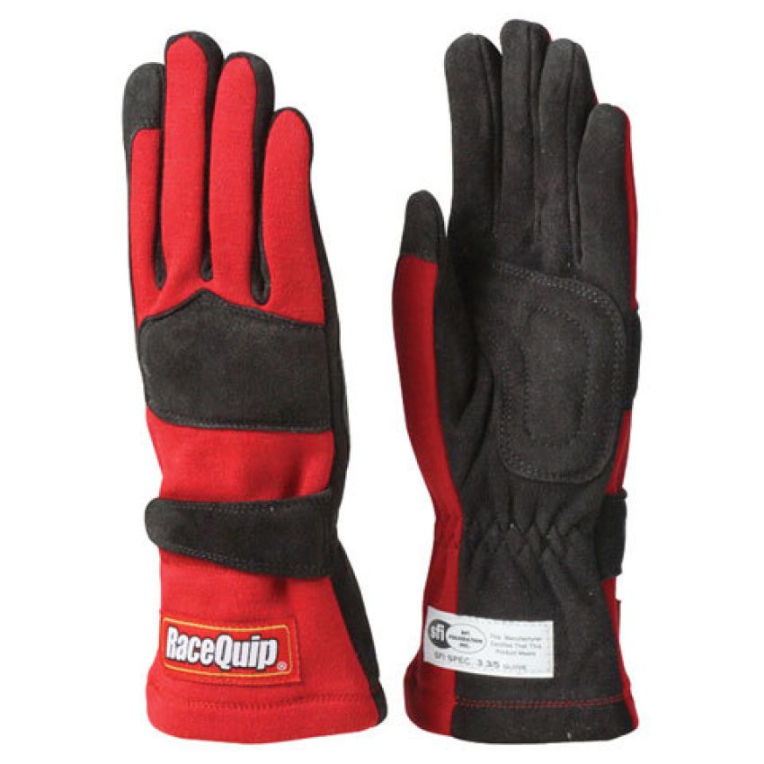 RACEQUIP RQP355015 Gloves Double Layer Large Red SFI