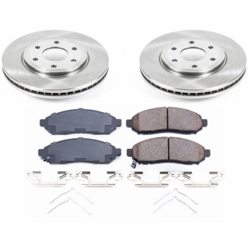 PowerStop KOE8324 OE Stock Replacement Low-Dust Ceramic Brake Pad and Rotor Kit
