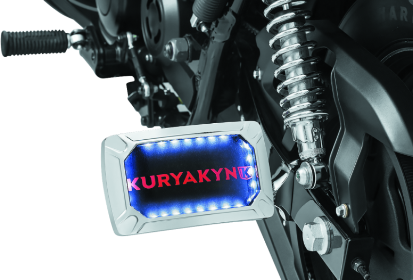 Kuryakyn 3192 Nova Curved Horizontal Mount Side License Plate Holder Chrome