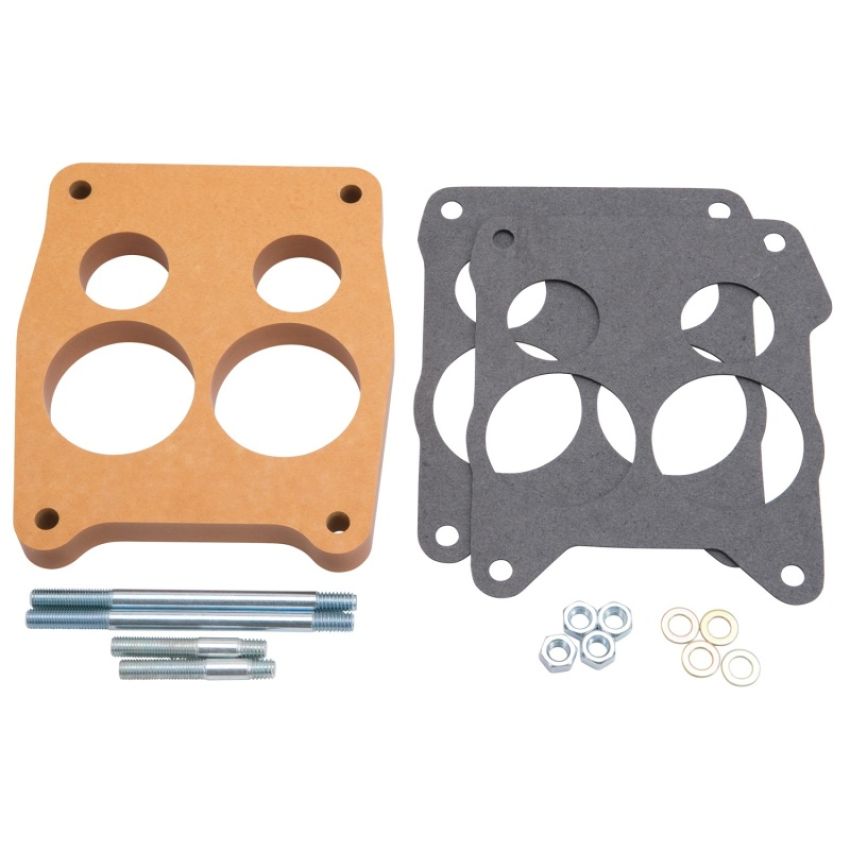 EDELBROCK EDE8726 Carburetor Spacer- 3/4in 4-Hole - Wood