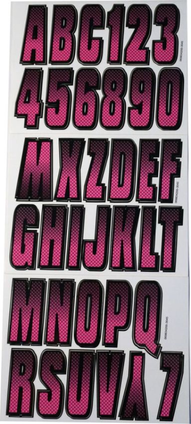 Hardline BEBKG300 Boat Lettering Registration Kit 3 in. - 300 Berry/Black
