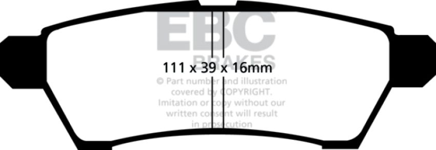EBC Brakes UD1100 Ultimax OEM Replacement Brake Pads