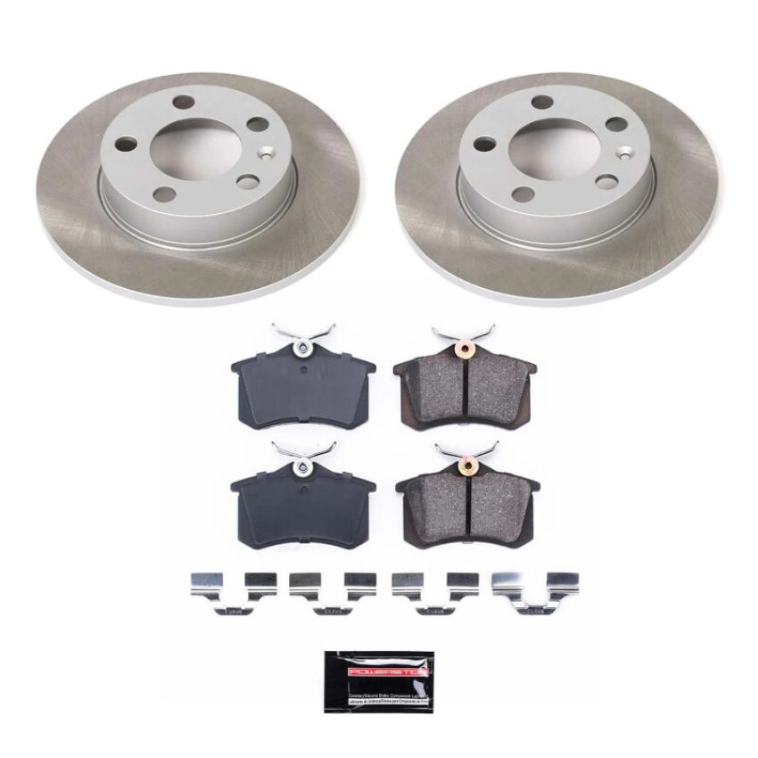 PowerStop SC848 Semi-Coated Rotor and Low-Dust Ceramic Brake Pad Kit