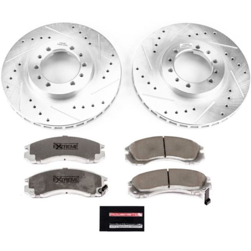 PowerStop K4981-26 Z26 Street Performance Ceramic Brake Pad and Drilled & Slotted Rotor Kit