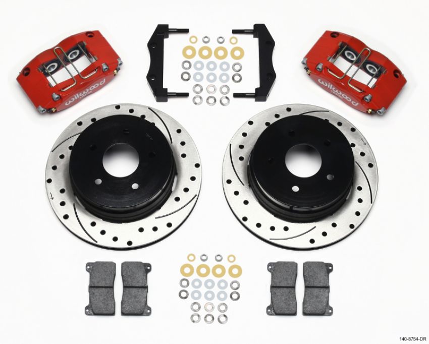 Wilwood 140-8754-DR Dynapro Radial Rear Kit 12.19in Drilled Red 2004-2006 Pontiac GTO