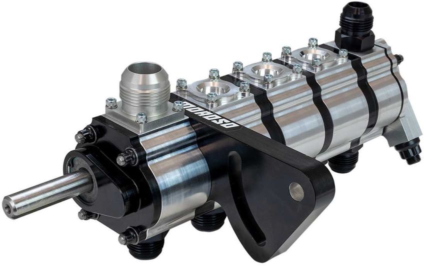 Moroso 22383 BBC Tri Lobe 5 Stage Passenger Right Side Block Mount Dry Sump Oil Pump w/Fuel Pump Drive