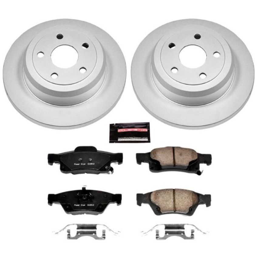 PowerStop CRK5950 Genuine Geomet Coated Rotor and Low-Dust Ceramic Brake Pad Kit