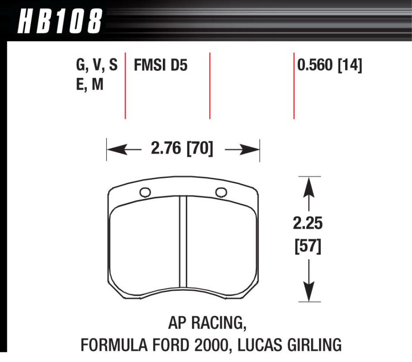 Hawk Performance HB108E.560 Blue 9012 Disc Brake Pad