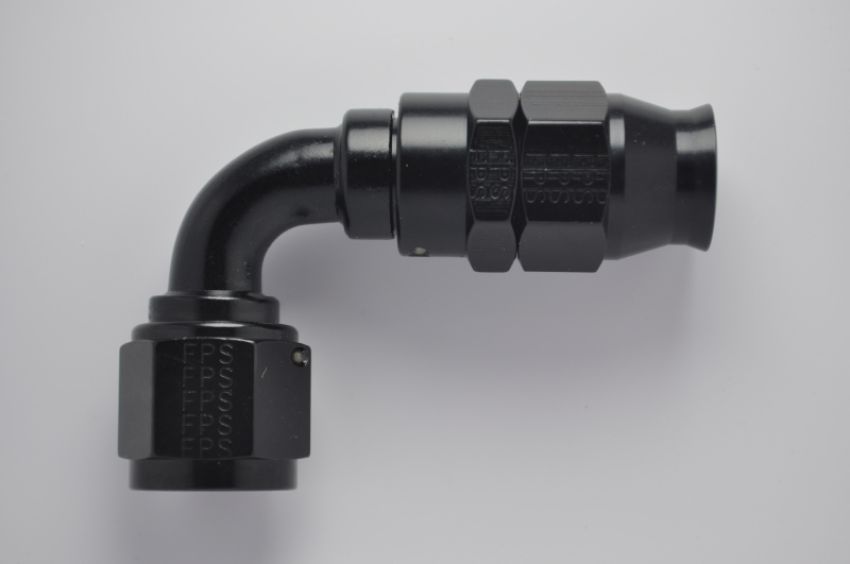 FRAGOLA FRG689008-BL Hose Fitting #8 90 Deg PTFE Black