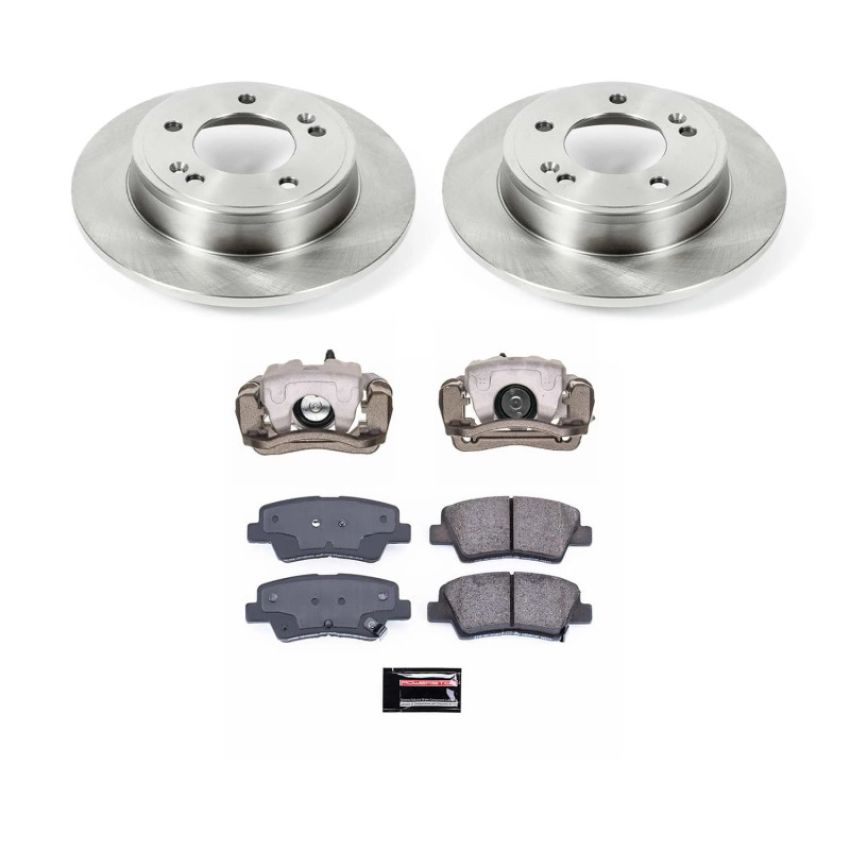 PowerStop KCOE6502A OE Stock Replacement Low-Dust Ceramic Brake Pad, Rotor and Caliper Kit