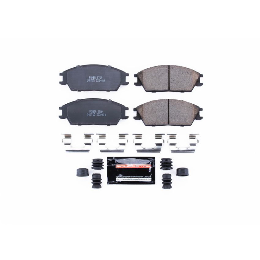 PowerStop Z23-404 PowerStop - Z23 Daily Driver Carbon-Fiber Ceramic Brake Pads with Hardware Kit