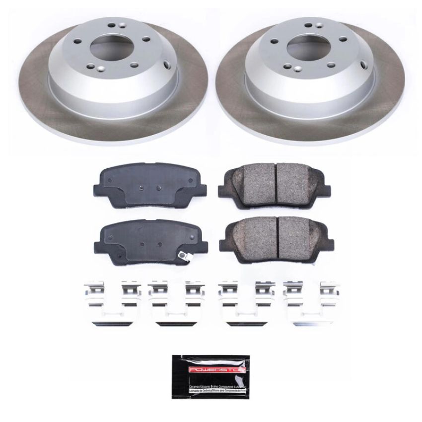 PowerStop SC7062 Semi-Coated Rotor and Low-Dust Ceramic Brake Pad Kit