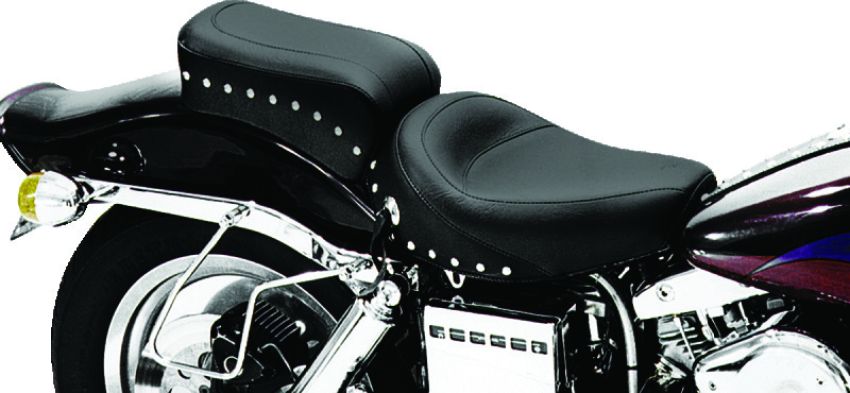 Mustang Motorcycle 75302 Mustang 58-84 Harley FX/FL Standard Touring 1PC Seat w/Studs - Black