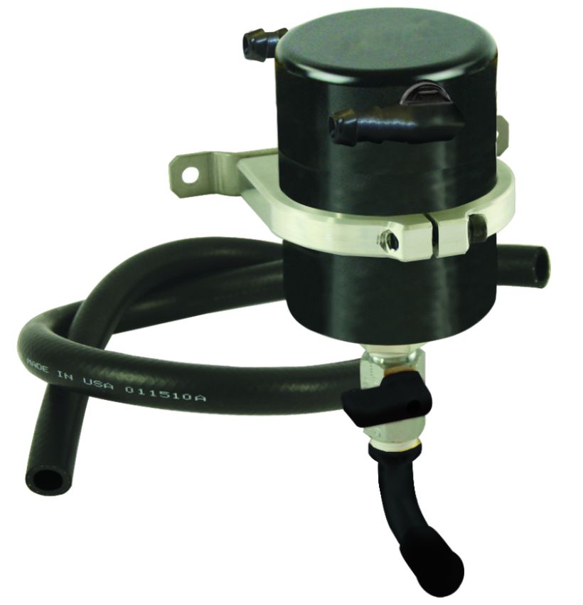 Moroso 85531 Universal Air/Oil Separator Catch Can - Large Body - Billet Aluminum - Black Anodized