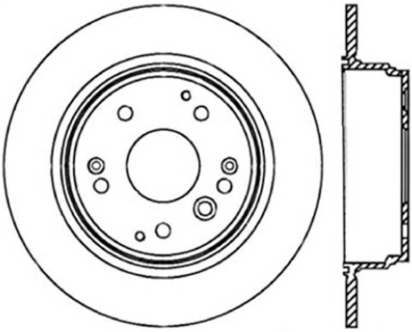 Stoptech 126.40061CSL Power Slot 04-08 Acura TL/TL-S / 03-09 Honda Element Rear Left Slotted CRYO Rotor
