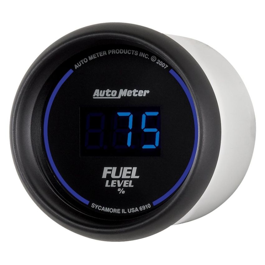 AutoMeter 6910 Cobalt Digital 52.4mm Black Programmable Empty-Full Range Fuel Level Gauge