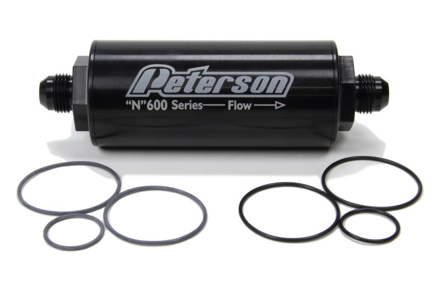 PETERSON FLUID PTR09-0611 Fuel Filter -8AN 45 Mic.