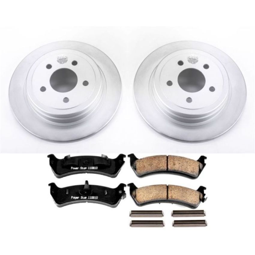 PowerStop CRK5570 Genuine Geomet Coated Rotor and Low-Dust Ceramic Brake Pad Kit