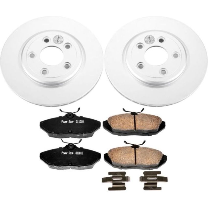 PowerStop CRK1360 Genuine Geomet Coated Rotor and Low-Dust Ceramic Brake Pad Kit