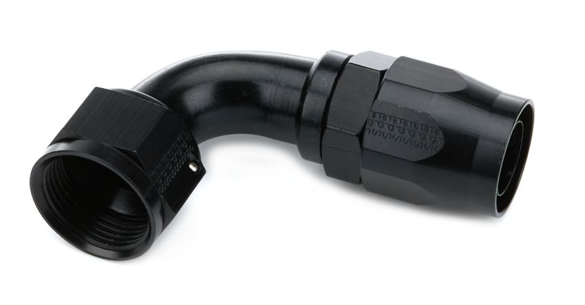 Fragola -16AN x 90 Degree Power Flow Hose End - Black