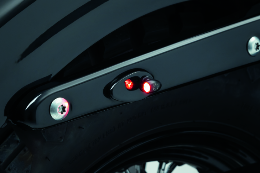 Kuryakyn 2575 Kellerman Atto Clear Lens Red Run-Brake Satin Black