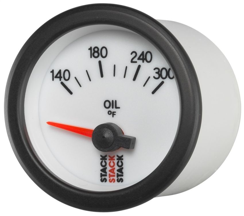 AutoMeter ST3260 Stack 52mm 140-300 Deg F 1/8in NPTF Electric Oil Temp Gauge - White