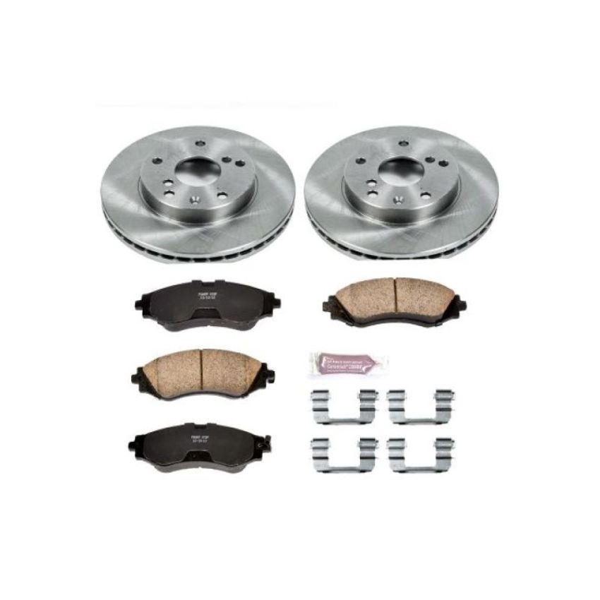 PowerStop KOE5199 OE Stock Replacement Low-Dust Ceramic Brake Pad and Rotor Kit