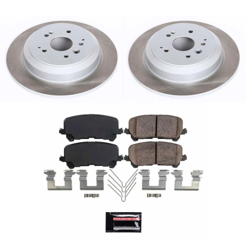 PowerStop SC6953 Semi-Coated Rotor and Low-Dust Ceramic Brake Pad Kit