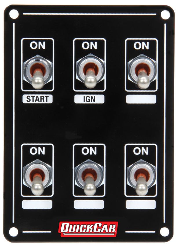 QUICKCAR RACING PRODUCTS QRP50-7631 Ignition Panel Extreme 6 Switch Single Ignition