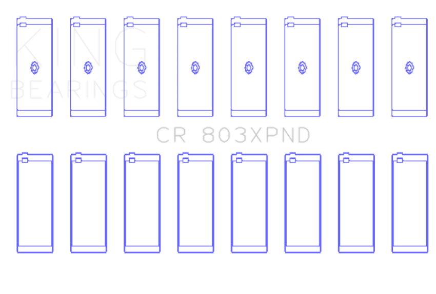 King Engine Bearings CR803XPNDSTDX ChevrolET SBC 265Ci 283Ci 327Ci (Size STDX) Connecting Rod Bearing Set