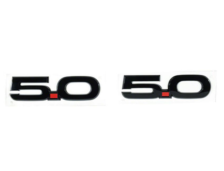Ford Racing M-1447-M50AB 2015-2023 Mustang 5.0L Fender Emblems/Badges-Black-Pair