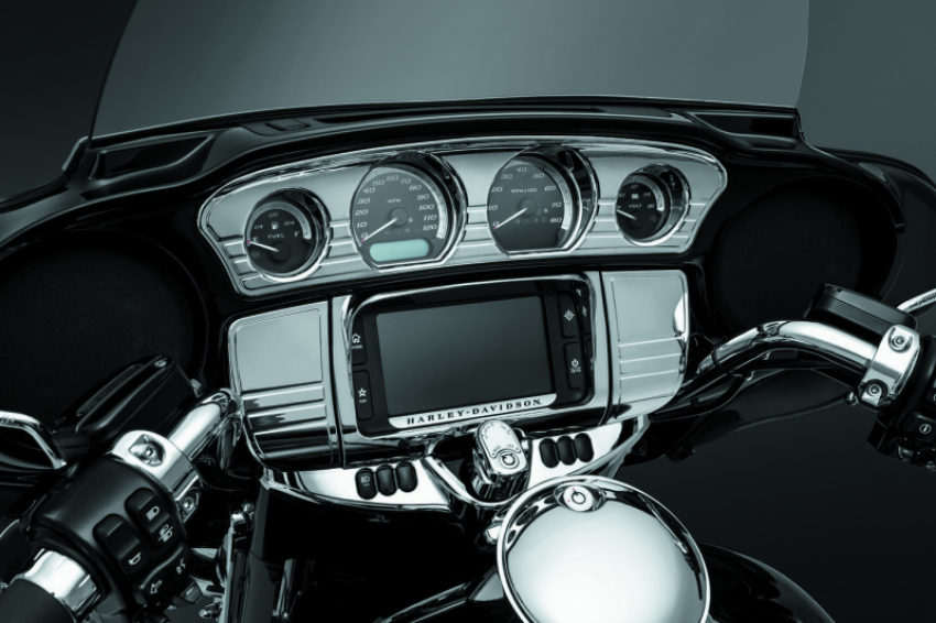 Kuryakyn 7284 Tri-Line Gauge Trim 14-Up Touring Models Chrome