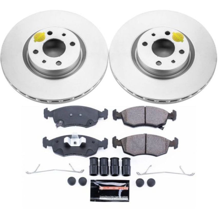 PowerStop CRK7168 Genuine Geomet Coated Rotor and Carbon-Fiber Ceramic Brake Pad Kit
